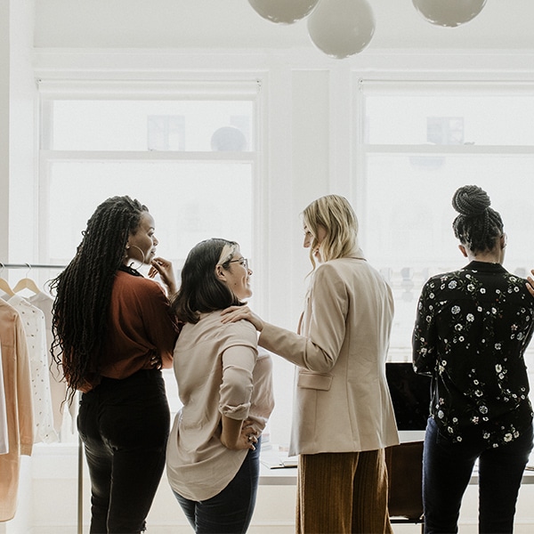 Diverse group of women in retail showroom